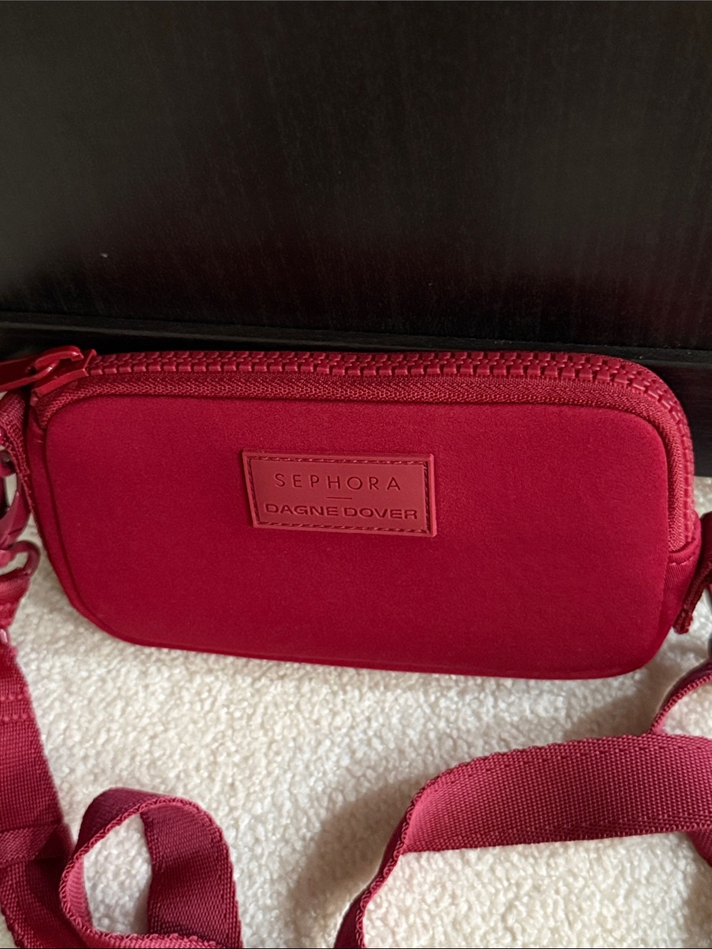 Dagne Dover Red Crossbody Bag with Adjustable Strap